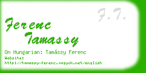 ferenc tamassy business card